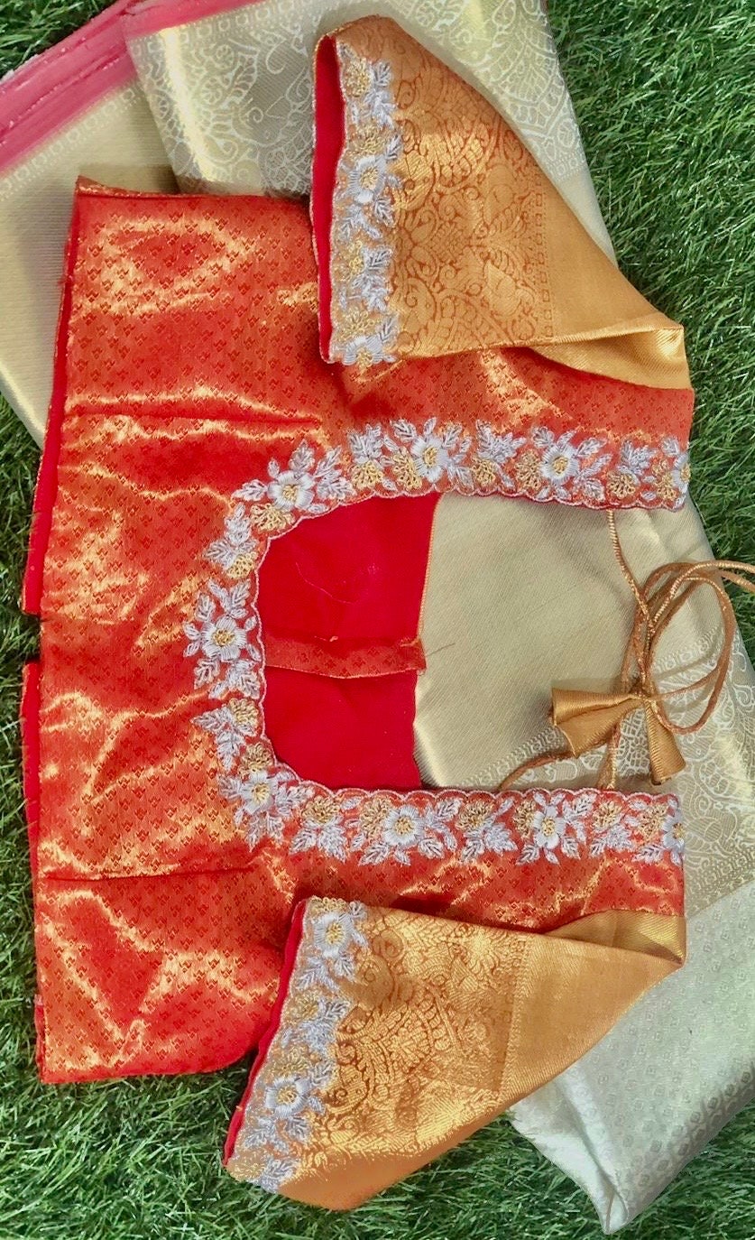 Stone studded Gold Work zardosi work Blouse ready to wear