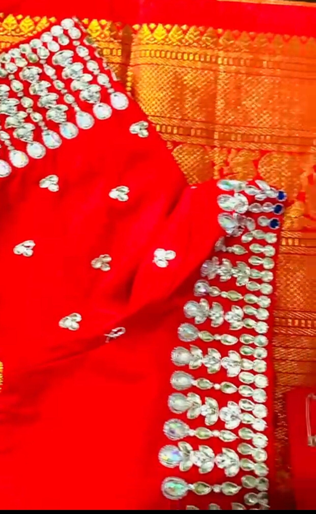 Kundan Stone studded Gold Work with hand Maggam ready to wear work Blouse fits to 32 to 46 any color possible