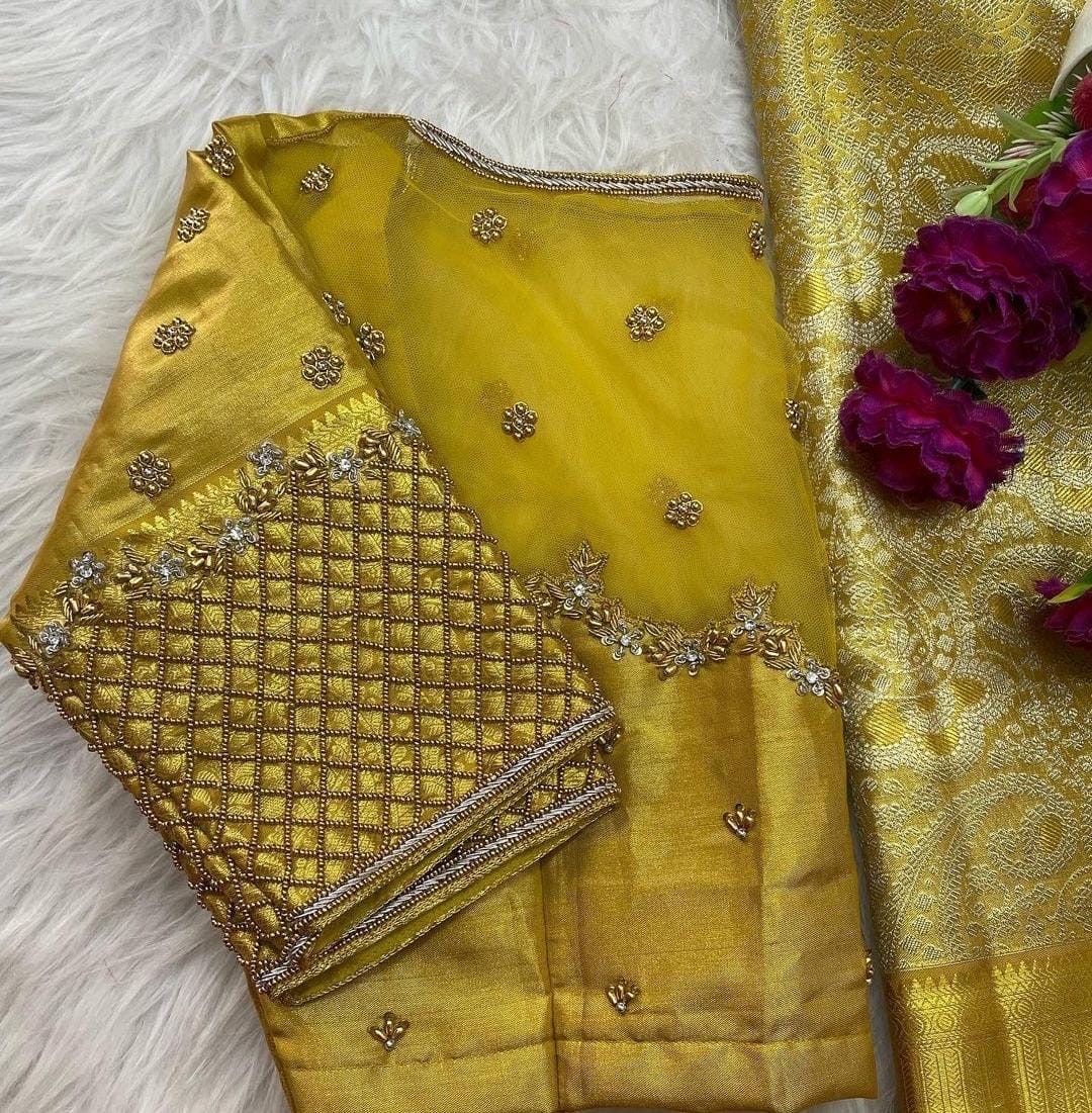 Work kardana n zardosi hands work Blouse ready to wear 32 to 46 any color possible