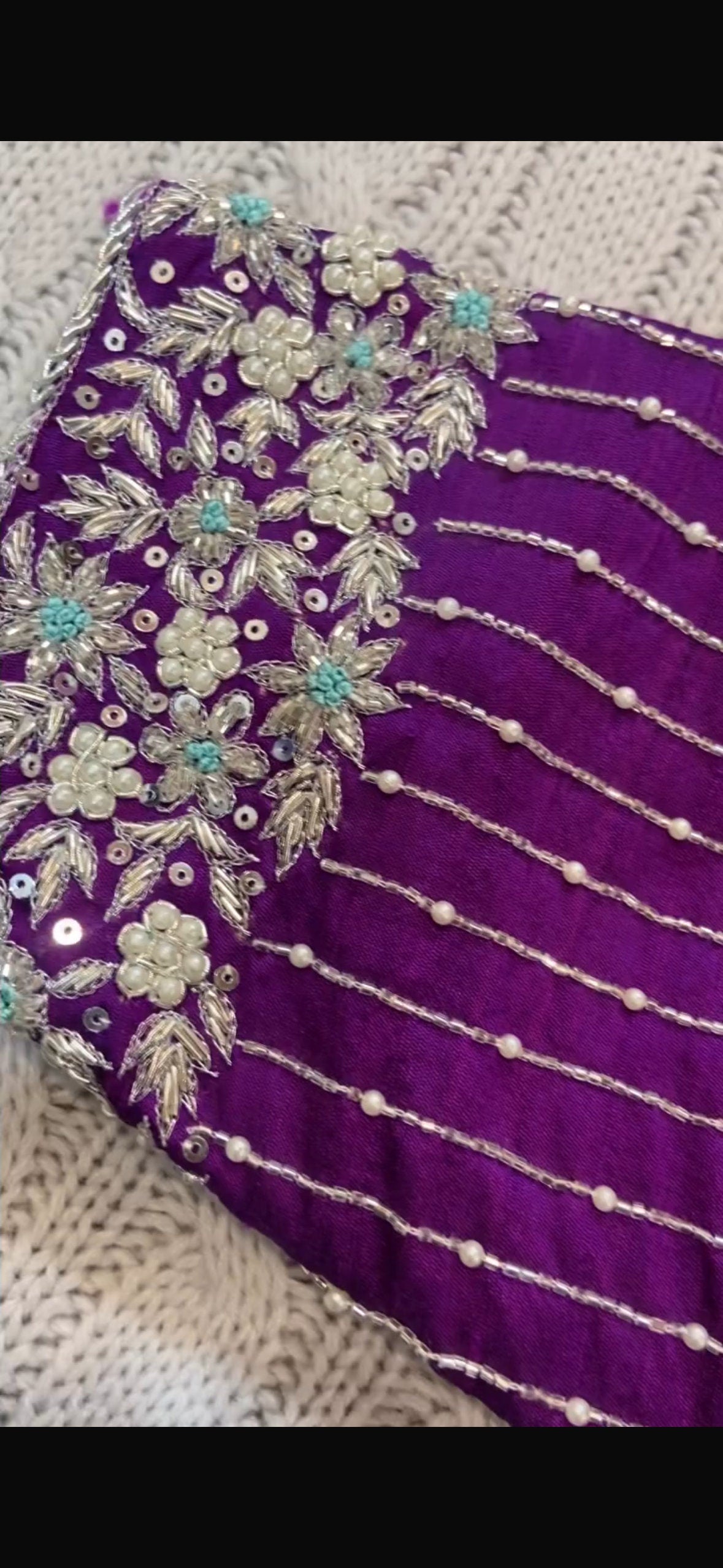 Beautiful Gold Work kardana n zardosi pearl studded hands work Blouse ready to wear32-46 Any color possible