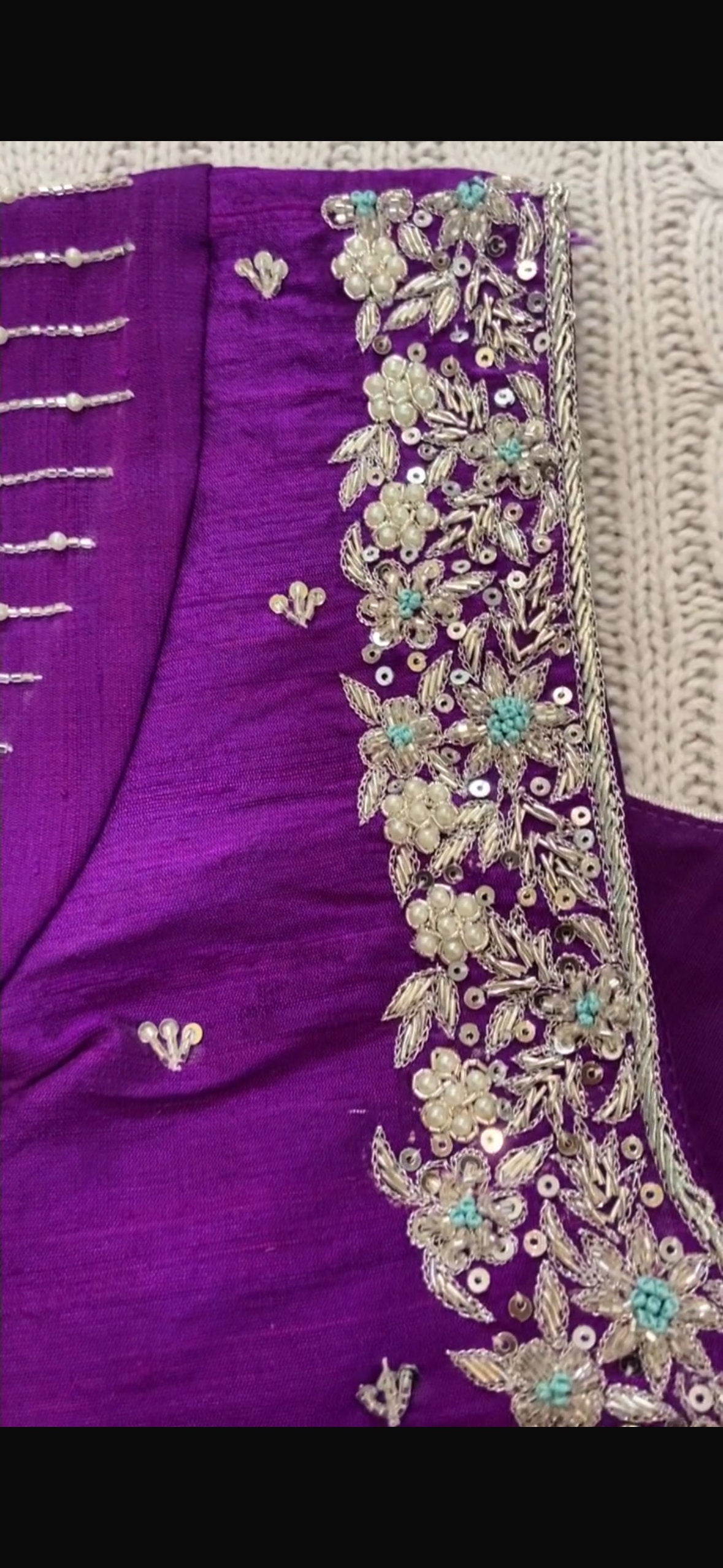 Beautiful Gold Work kardana n zardosi pearl studded hands work Blouse ready to wear32-46 Any color possible