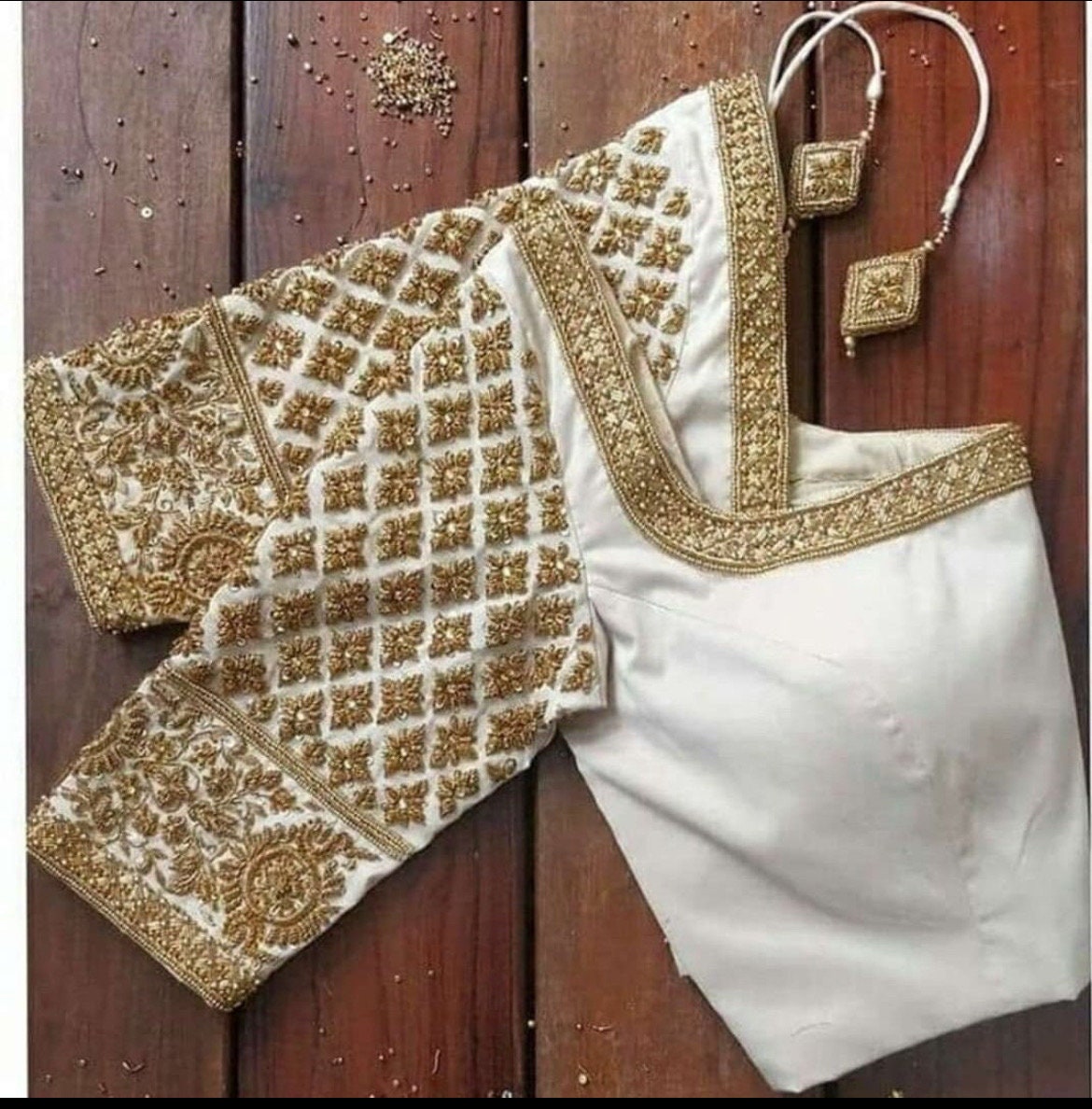 Made to fit for you Gold Work kardana n zardosi net hands work Blouse ready to wear fits to 32-46