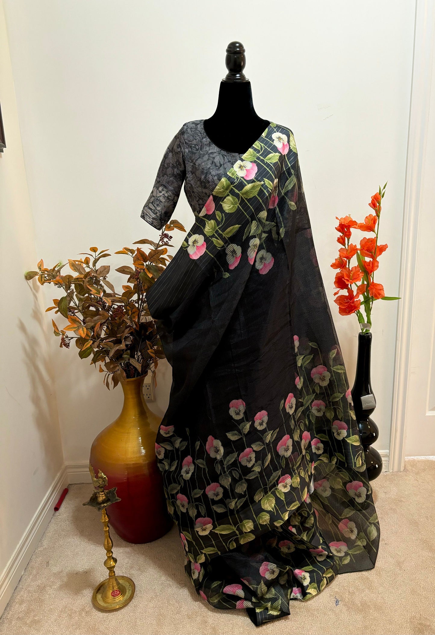 Beautiful light weight Kota saree with Zari lineboardesbeautifulpichwaidesignsaree paired up with pretty blouse fits up to 32 to 38 digital
