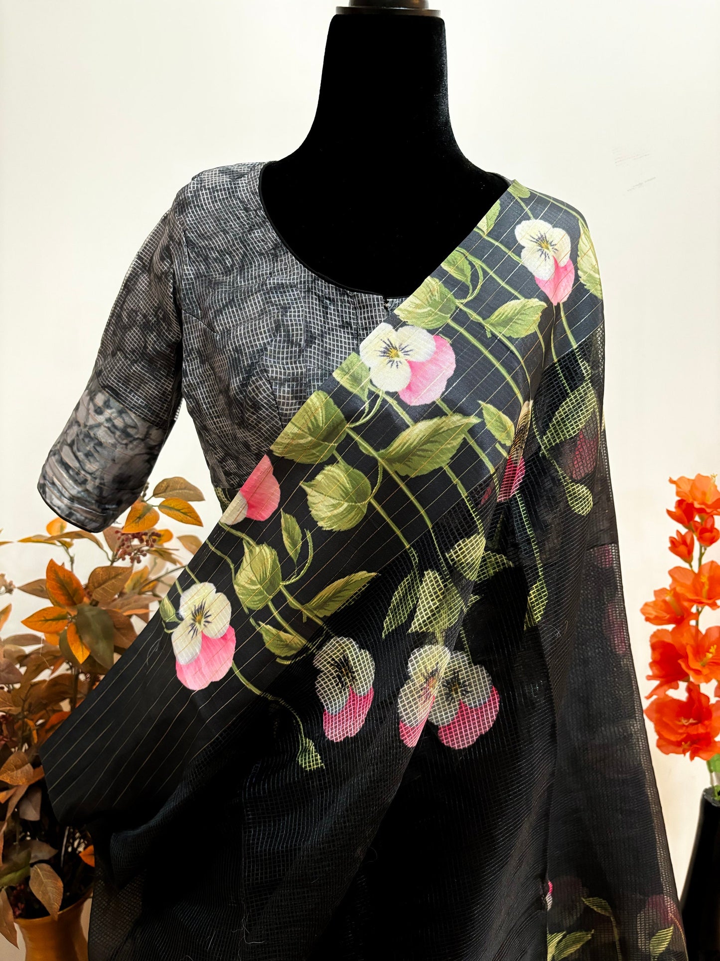 Beautiful light weight Kota saree with Zari lineboardesbeautifulpichwaidesignsaree paired up with pretty blouse fits up to 32 to 38 digital