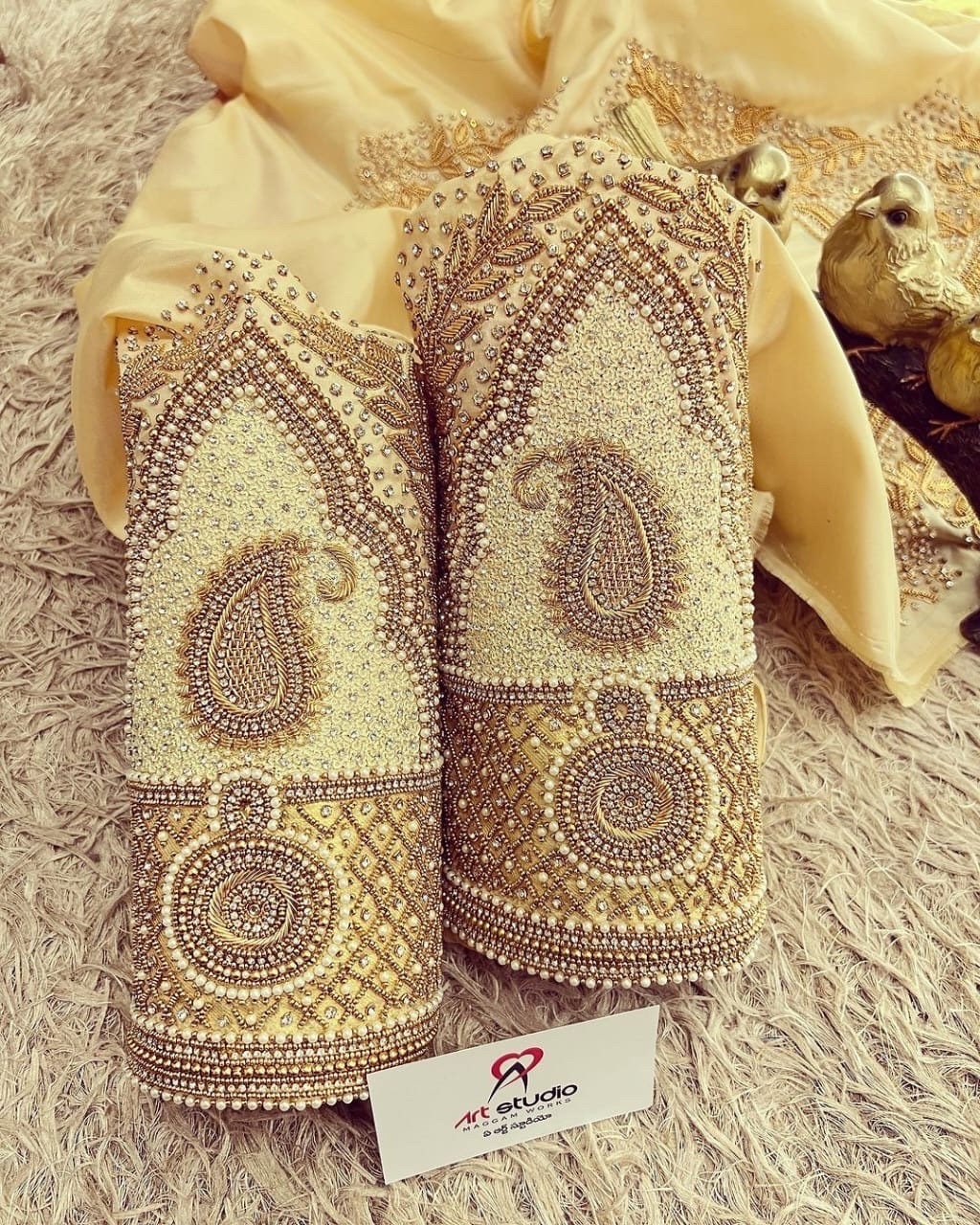 Maggam work ready to wear Gold Work kardana n zardosi net hands work Blouse ready to wear fits to 32 to 46