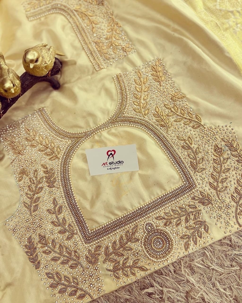 Maggam work ready to wear Gold Work kardana n zardosi net hands work Blouse ready to wear fits to 32 to 46