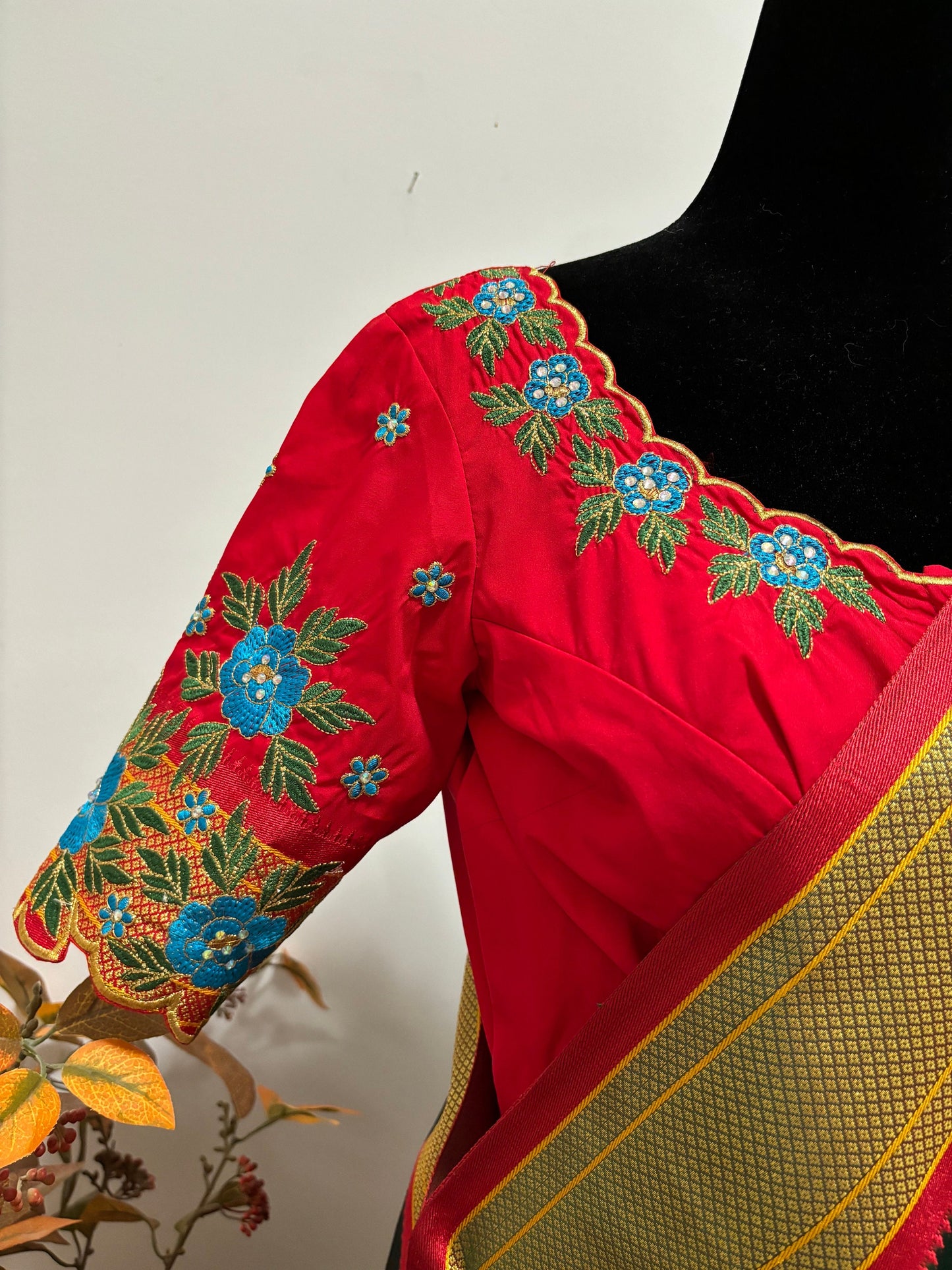 Beautiful pythani pure silk saree with ready to wear beautiful work blouse fits up to 32 to 46 purple color, saree is ready to wear