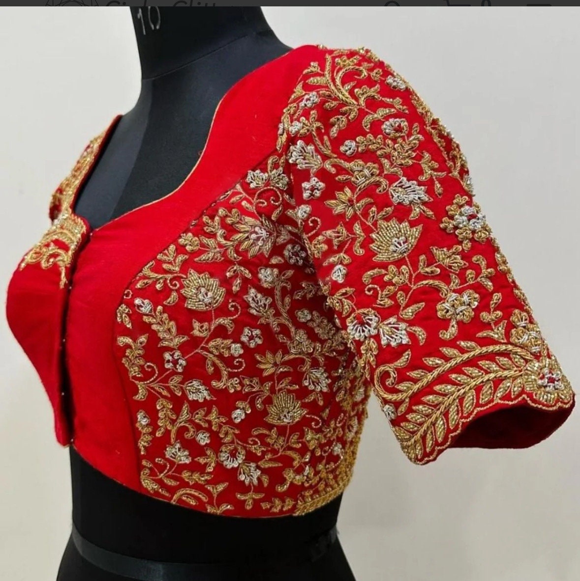 Made to order Gold Work kardana n zardosi net hands work Blouse ready to wear