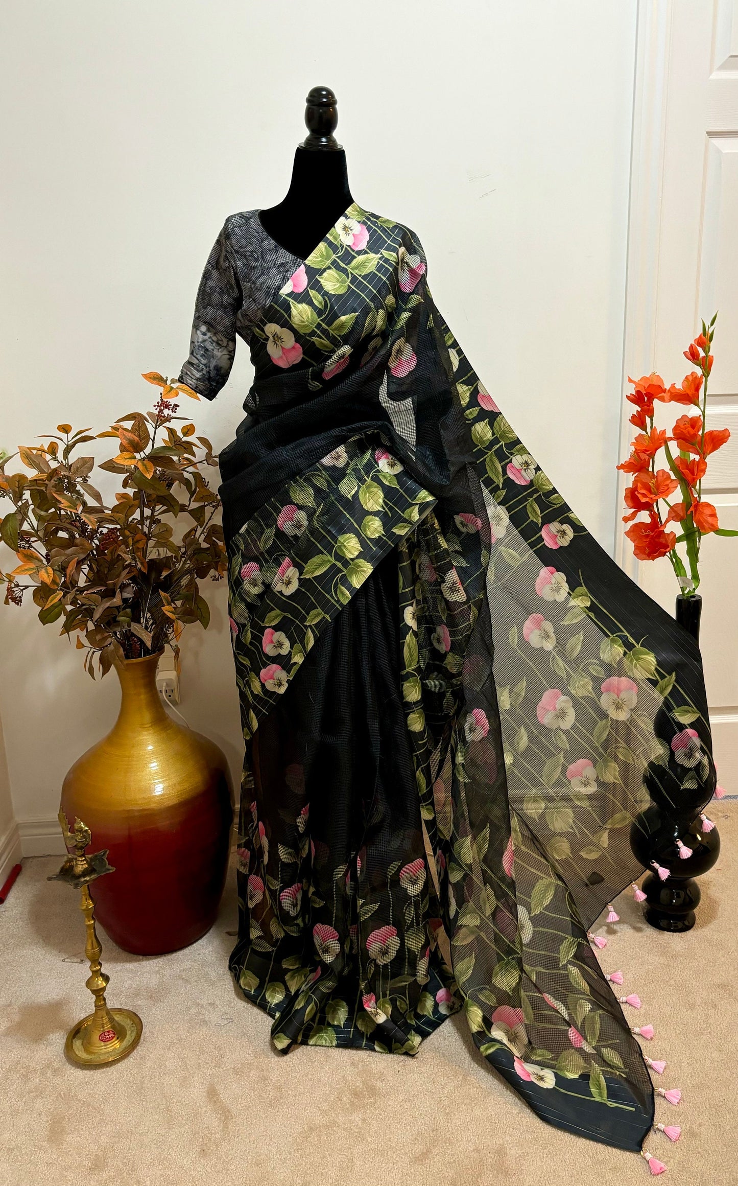Beautiful light weight Kota saree with Zari lineboardesbeautifulpichwaidesignsaree paired up with pretty blouse fits up to 32 to 38 digital