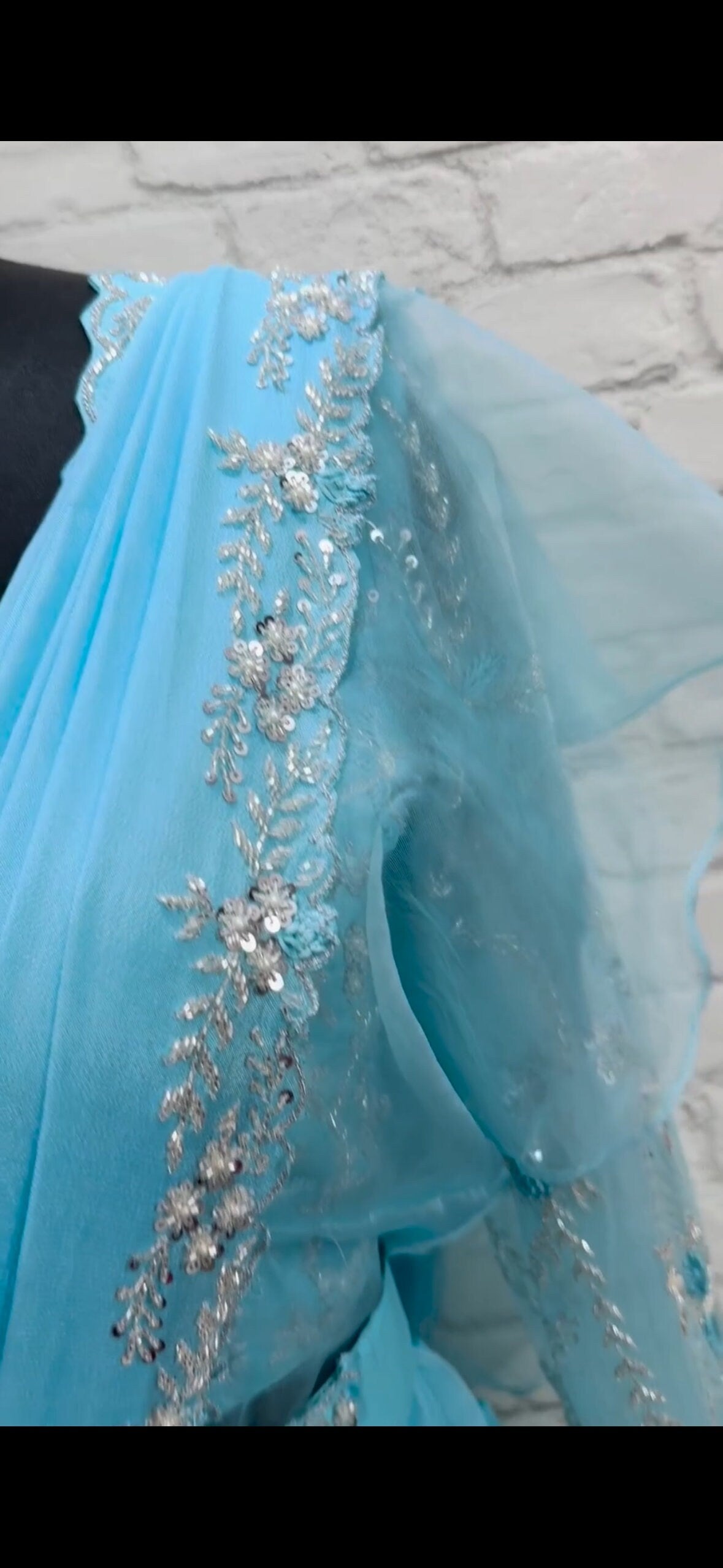 Bridal heavy embroidery work/georgette lihanga dyeble fabric lihanga can be customize in colour and in any size