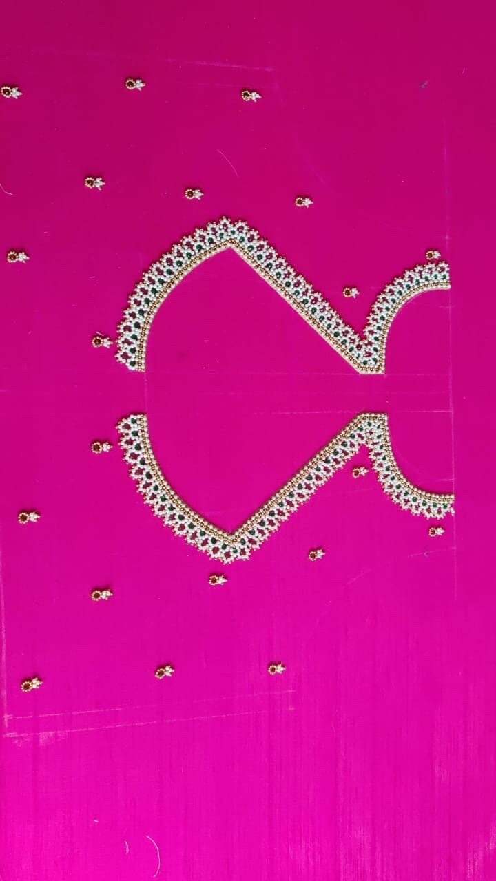 Handmade Ready to wear maggam Gold Work kardana n zardosi net hands work Blouse ready to wear fits to 32 to 46 any color possible