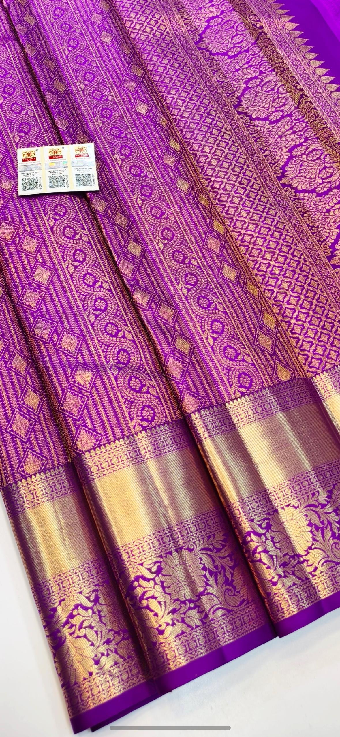 2 gram gold pure handloom Silk Kanjeevarm/Kanchipattu Sarees; see description. Contact seller for availability before placing the order
