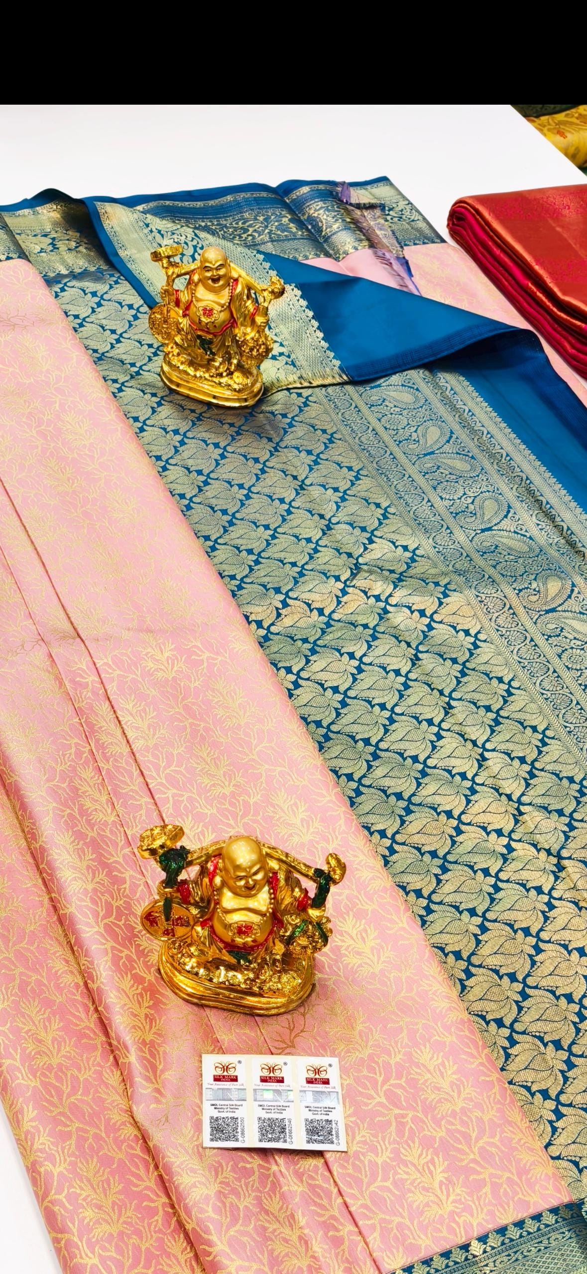 2 gram gold pure handloom Silk Kanjeevarm/kanchi pattu silk mark certified Sarees; ask seller for availability before booking shades avail
