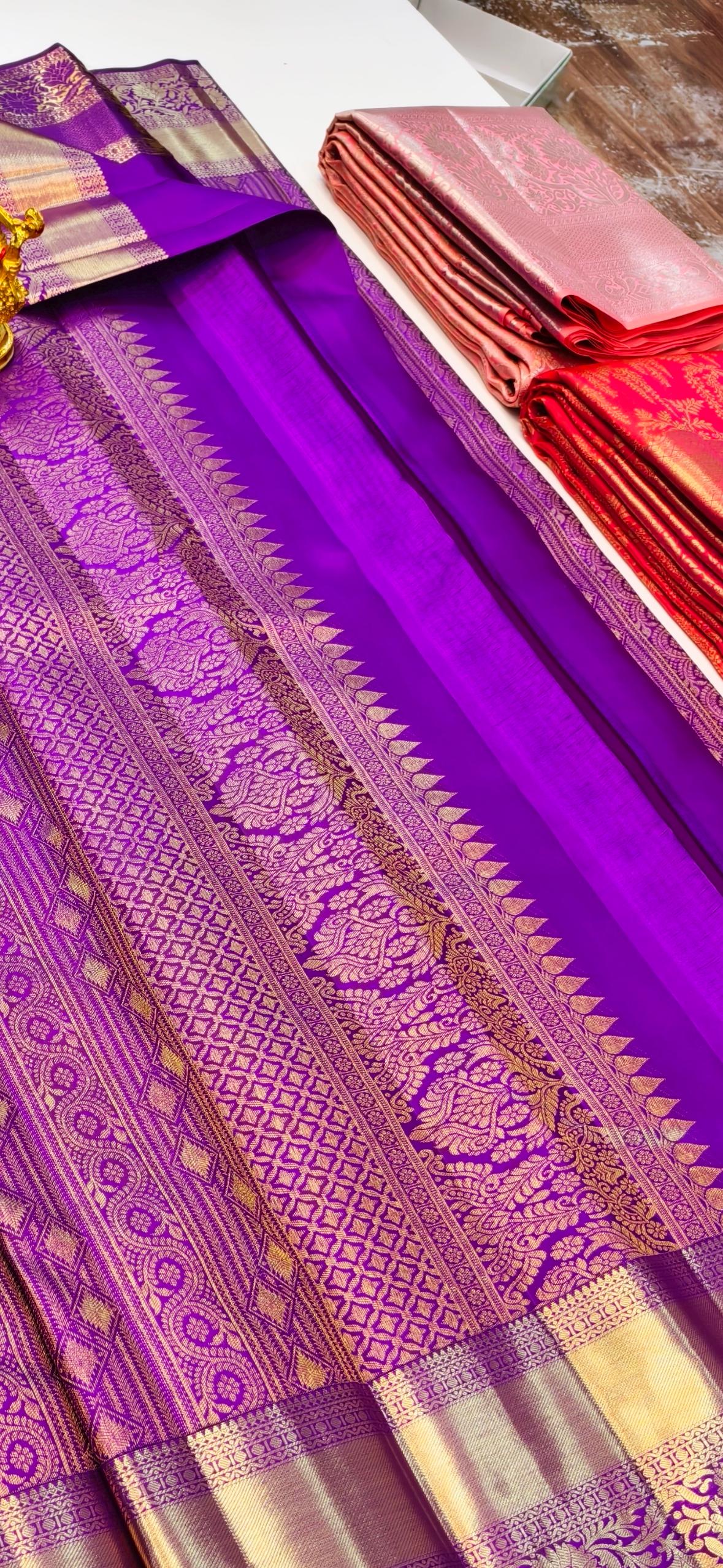 2 gram gold pure handloom Silk Kanjeevarm/Kanchipattu Sarees; see description. Contact seller for availability before placing the order