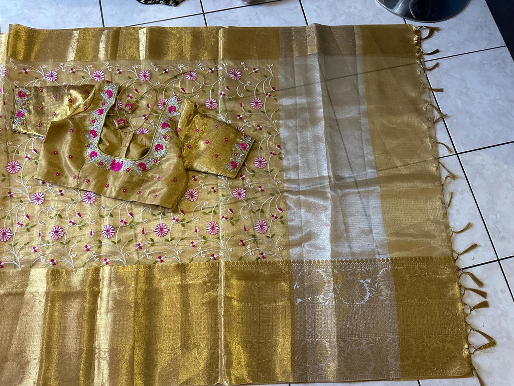 Pure Silk soft and fally Organza flowery