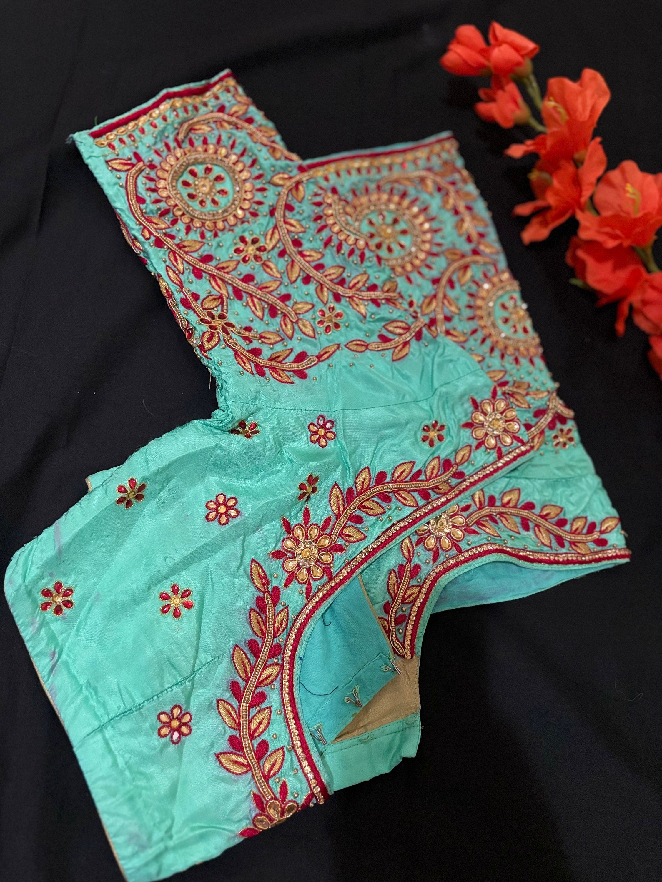 Made to order zardosi  Work maggam hand made   work Blouse ready to wear 32 -46 any color possible any size