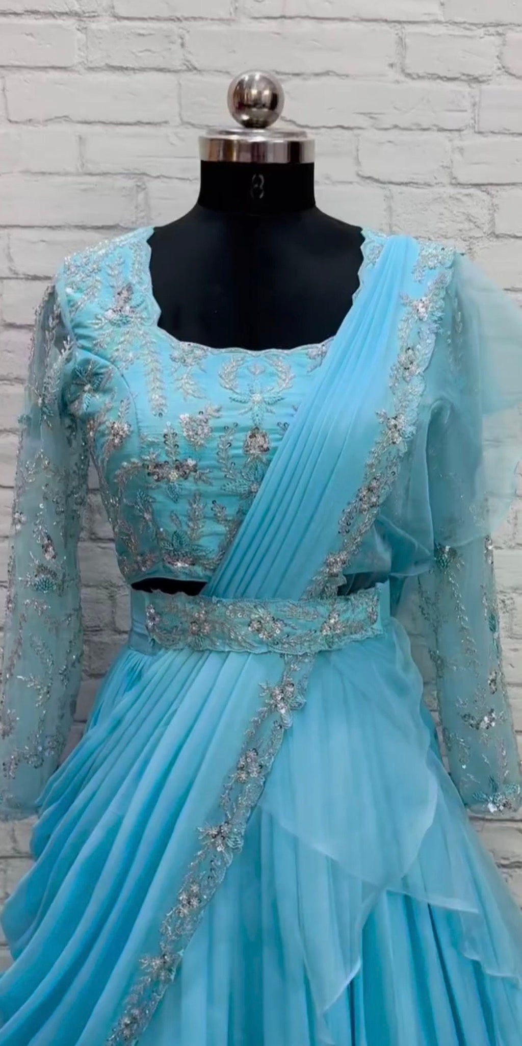 Bridal heavy embroidery work/georgette  lihanga dyeble fabric lihanga can be customize in colour and in any size