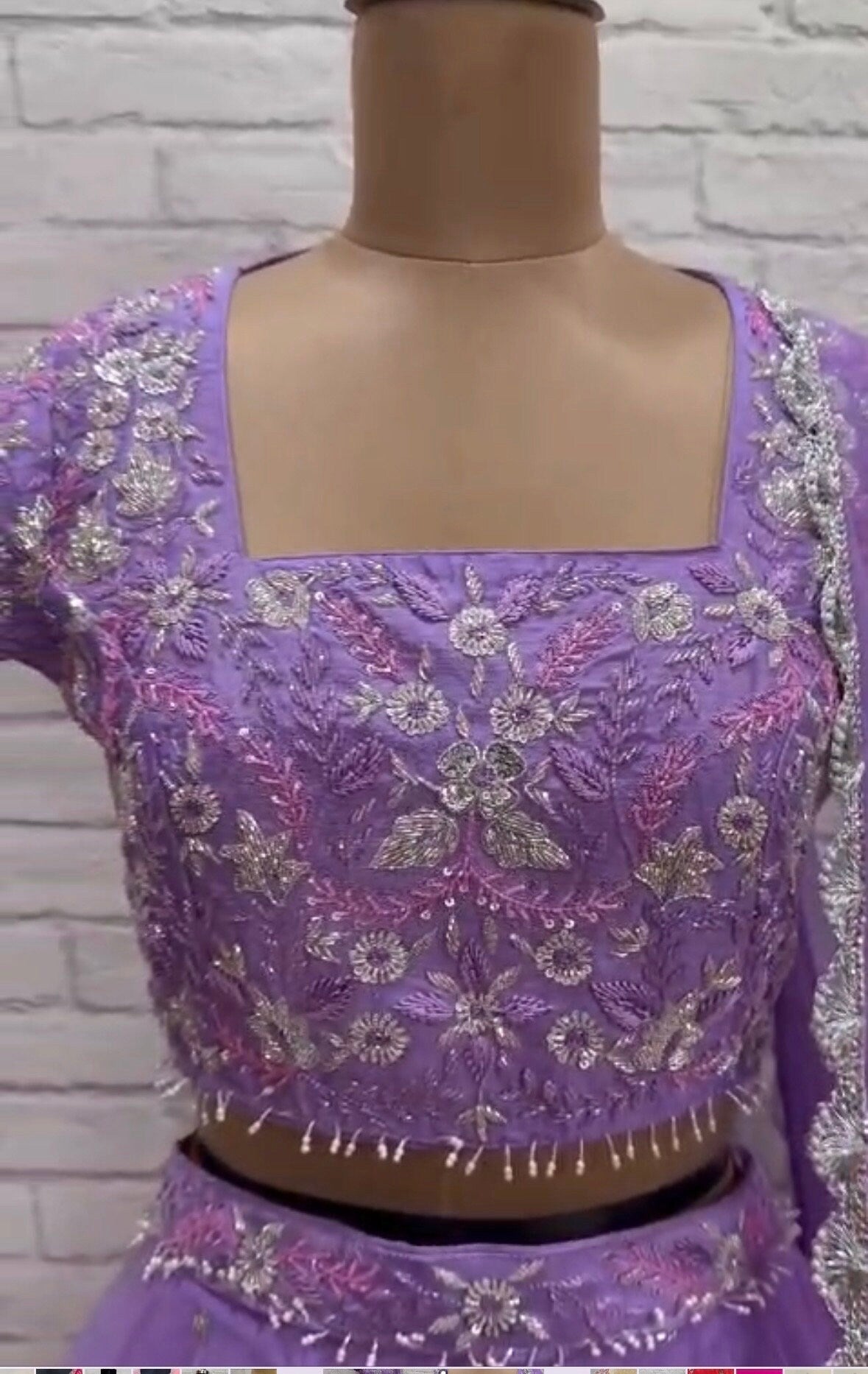 Bridal heavy embroidery work/ net lihanga dyeble fabric lihanga can be customize in colour and in any size