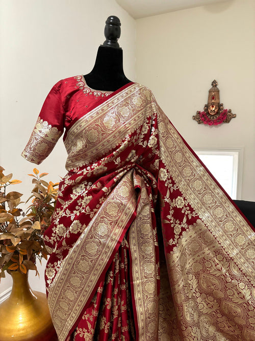 Banarsi handloom Kattan by Kattan pure silk wedding/Reception saree