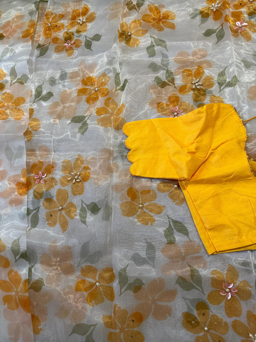Pure Silk Organza Saree light weight with eye cooling colors