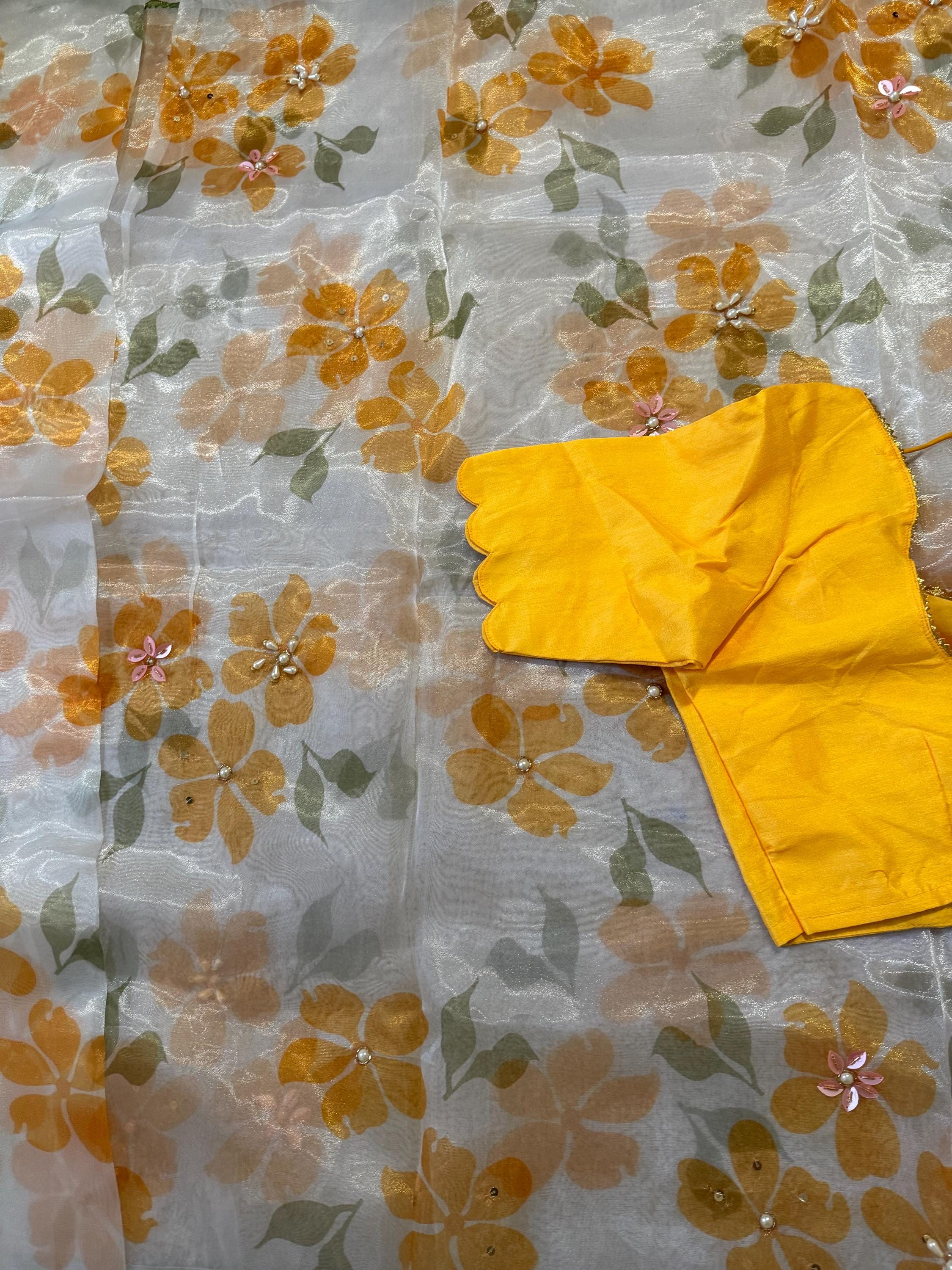 Pure Silk Organza Saree light weight with eye cooling colors