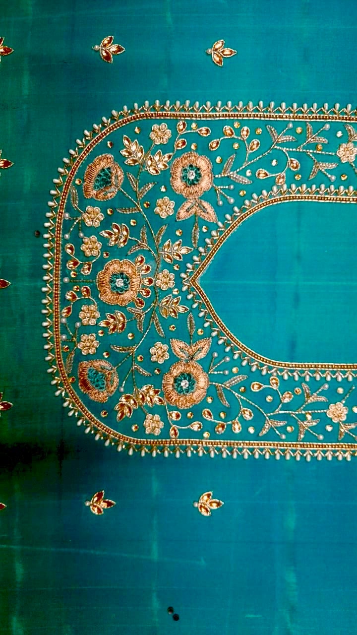 Maggam work Gold Work kardana n zardosi net hands  work Blouse ready to wear