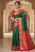 Kanchipuram soft silk saree in rarecolors with beautifully done hand  made embroidered blouse with readytowear work blouse fitsup to32 to 46