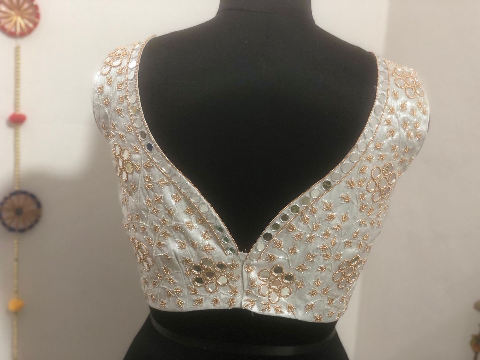 Stone studded Gold Work kardana n zardosi net hands  work Blouse ready to wear
