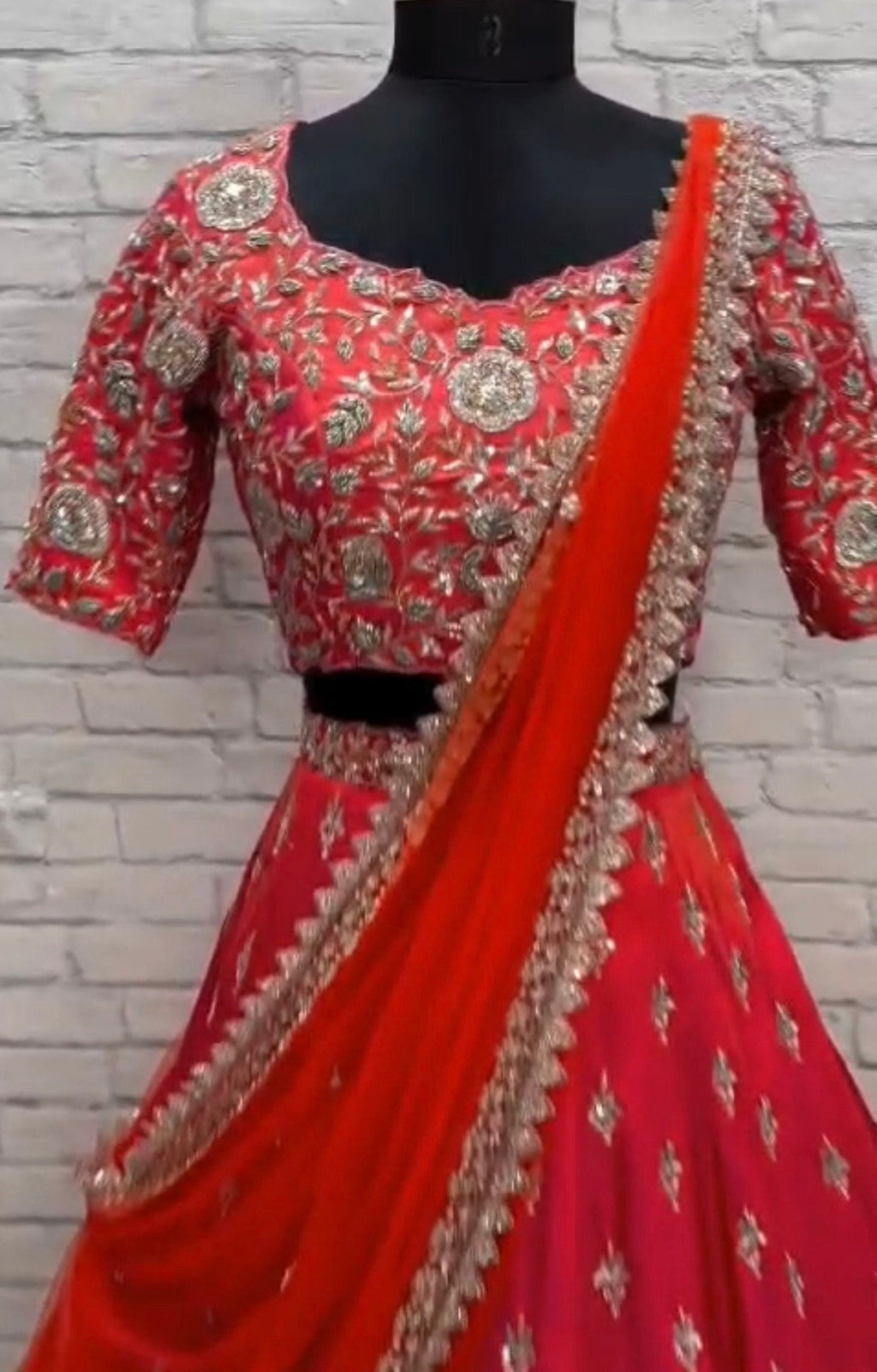 Bridal heavy embroidery work/ net lihanga dyeble fabric lihanga can be customize in colour and in any size zardosi work blouse and lihanga