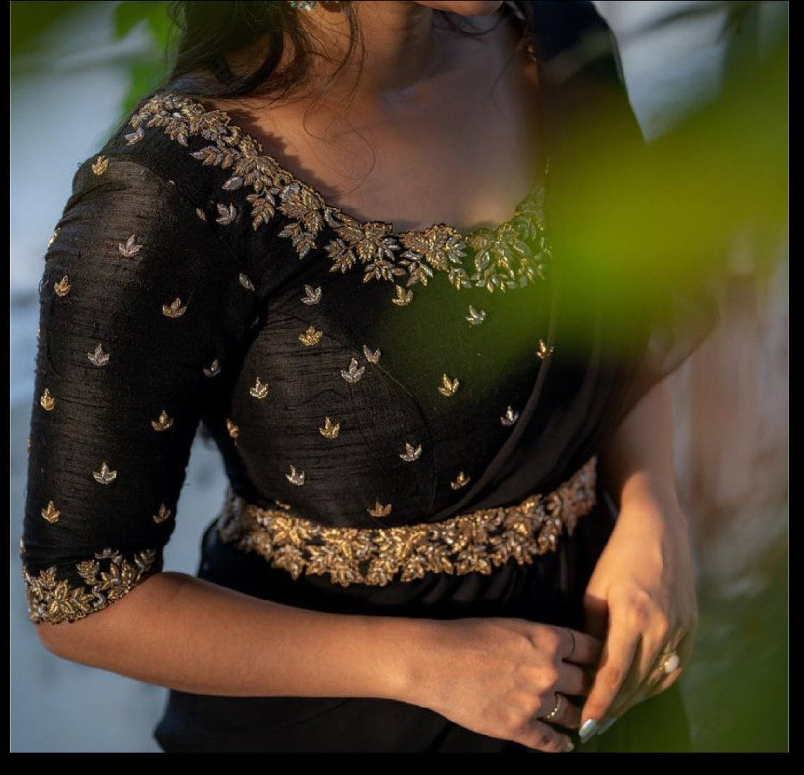 Maggam ready to wear Blouse Gold Work kardana n zardosi any color possible with free belt