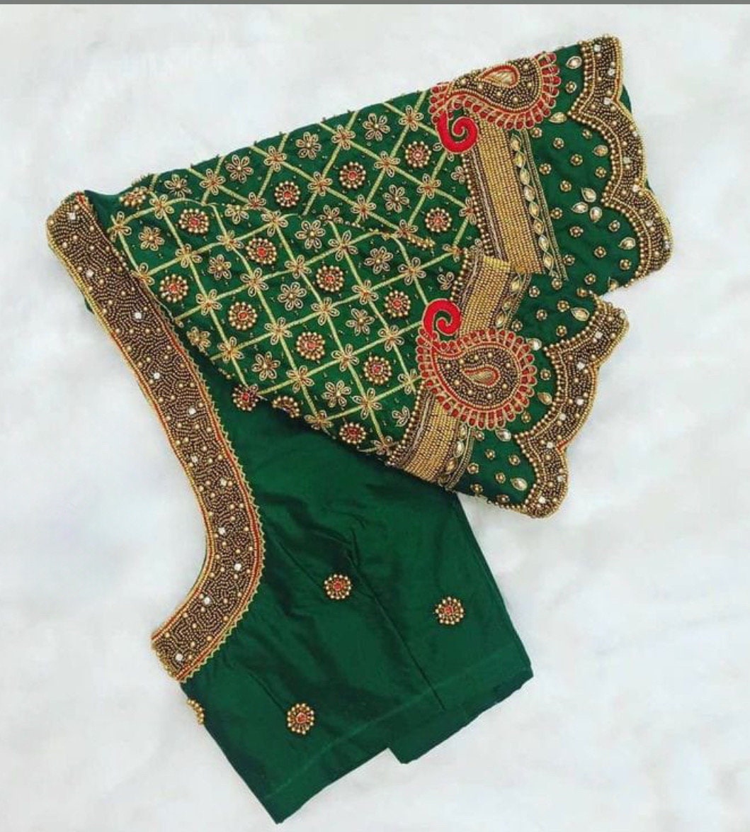 Made to order zardosi  Work maggam hand made   work Blouse ready to wear 32 -46 any color possible any size
