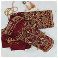 Stone studded Gold Work kardana n zardosi net hands  work Blouse ready to wear