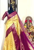 Gadwal Handloom pure silk sarees in rare colors and ready to wear blouse with embroidered blouse fits up to 32 -46 saree is ready fall pico