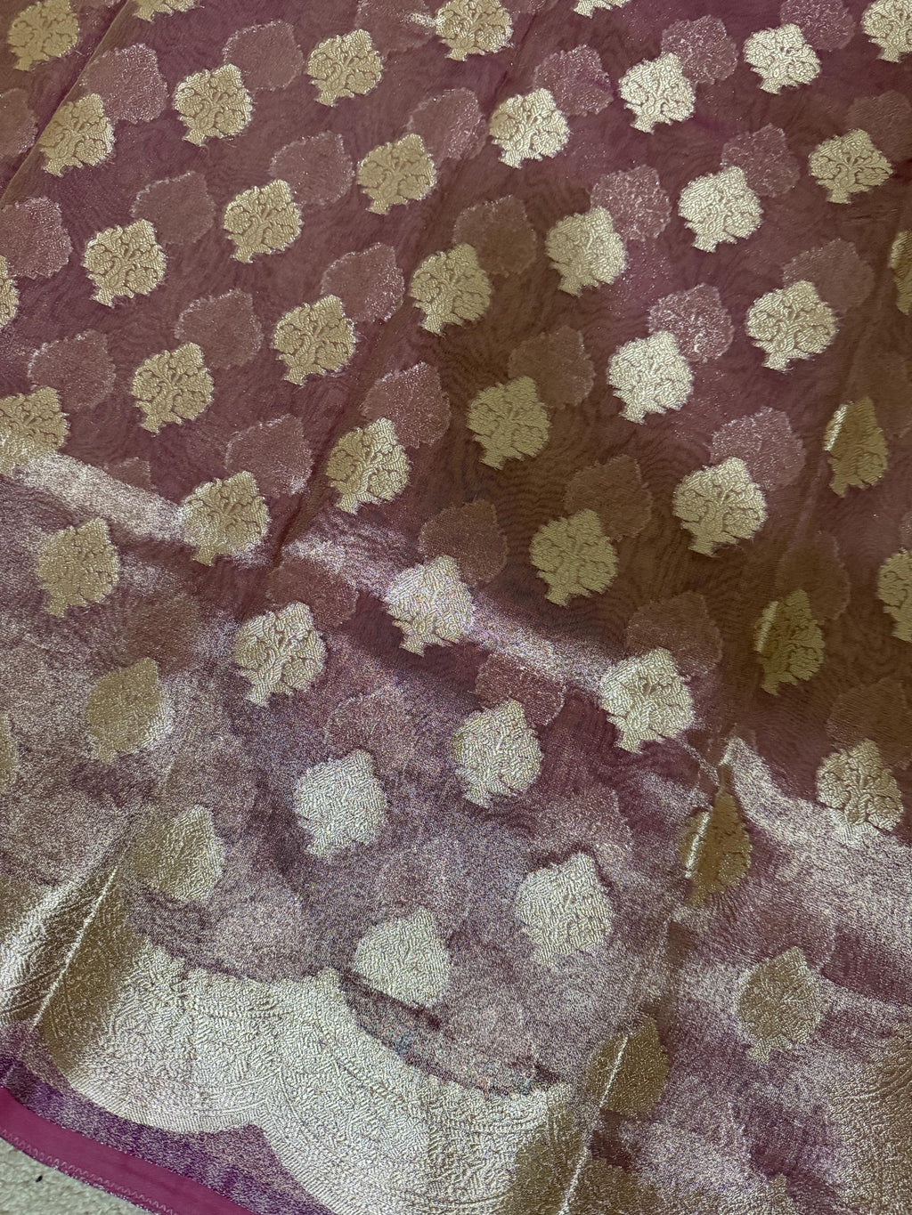 Beautiful party wear cocktail pure silk  banarasi  tissue  saree paired up with pretty designer Blouse fits 32-46