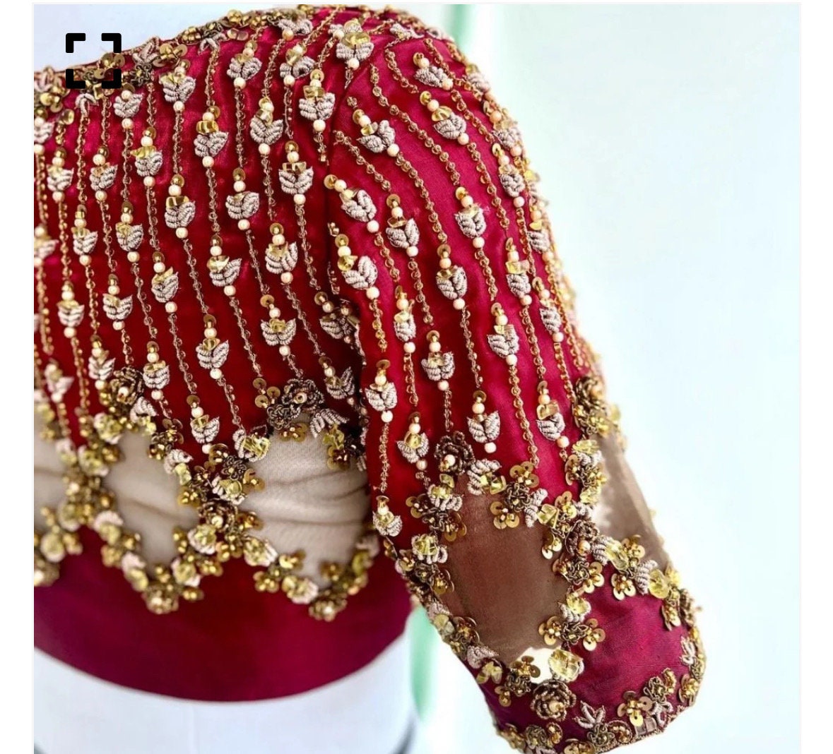 Stone studded Gold Work kardana n zardosi net hands  work Blouse ready to wear