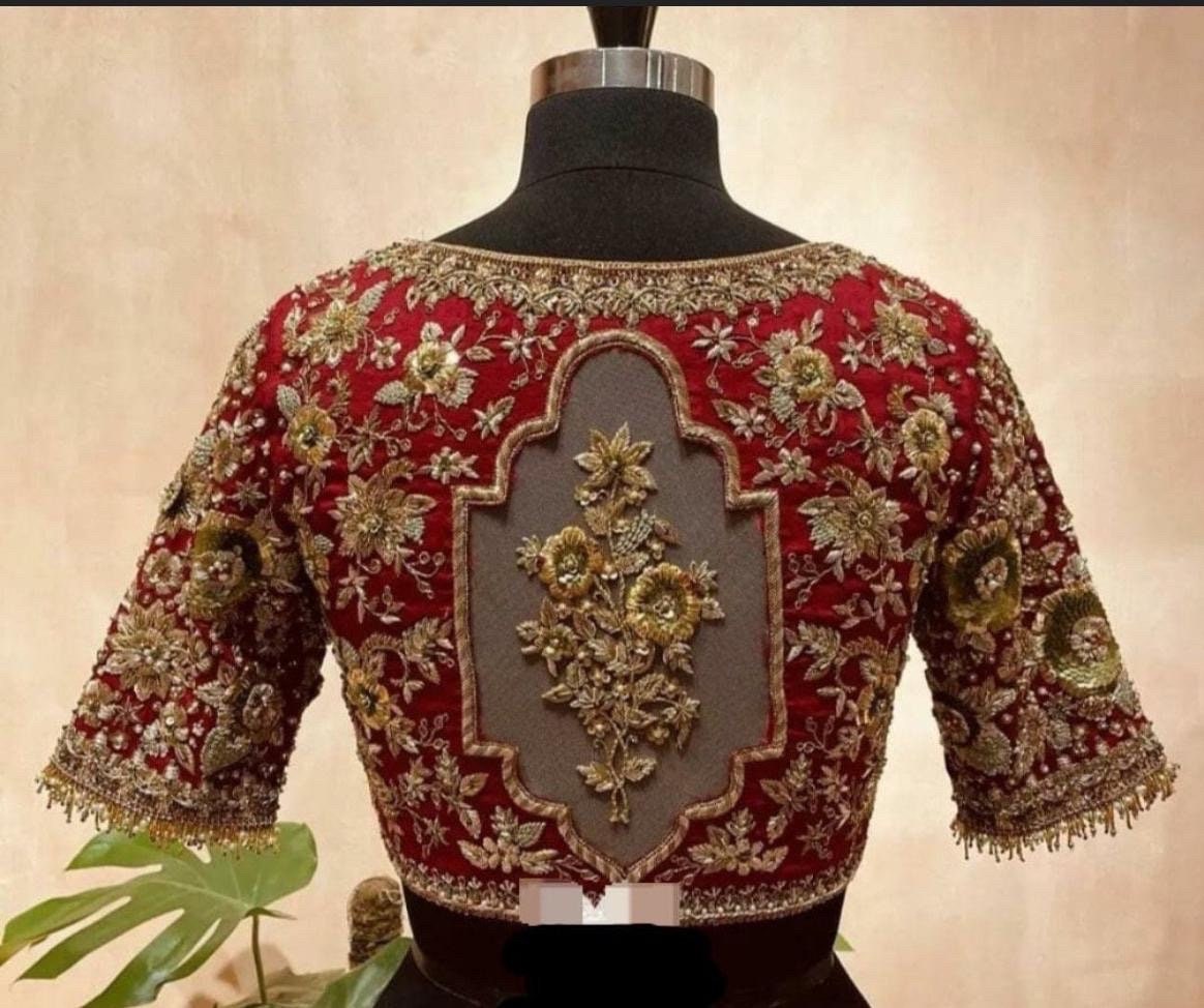 Made to order  Gold Work kardana n zardosi   handwork hand made work Blouse ready to wear any color possible any size possible fits 32-46
