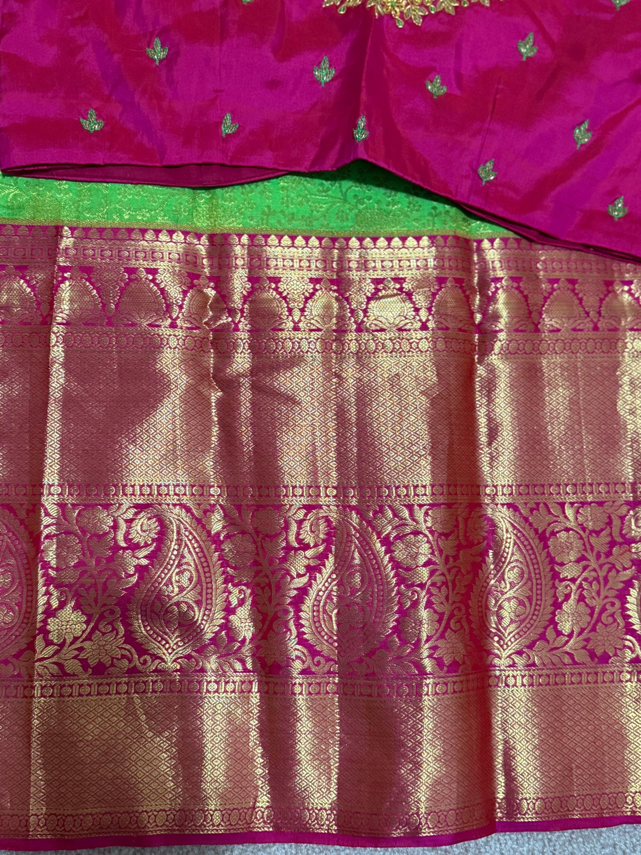 2 gram gold pure handloom  Silk Kanjeevarm/kanchi pattu silk mark certified Sarees;  ask seller for availability before booking shades avail
