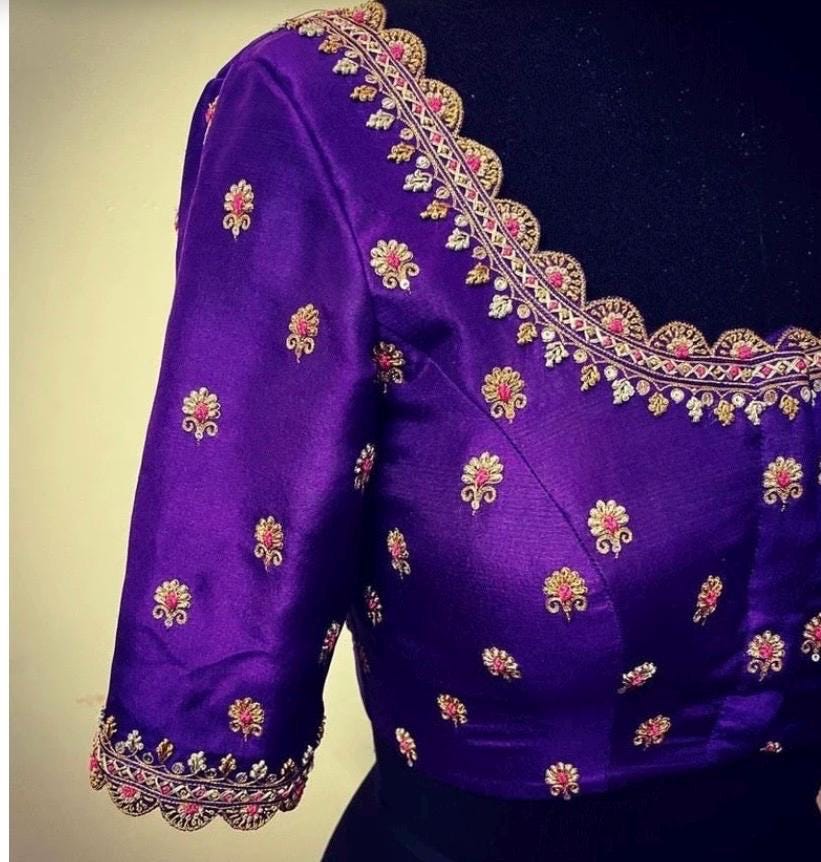 Made to order  Gold Work kardana n zardosi   handwork hand made work Blouse ready to wear any color possible any size possible fits 32-46
