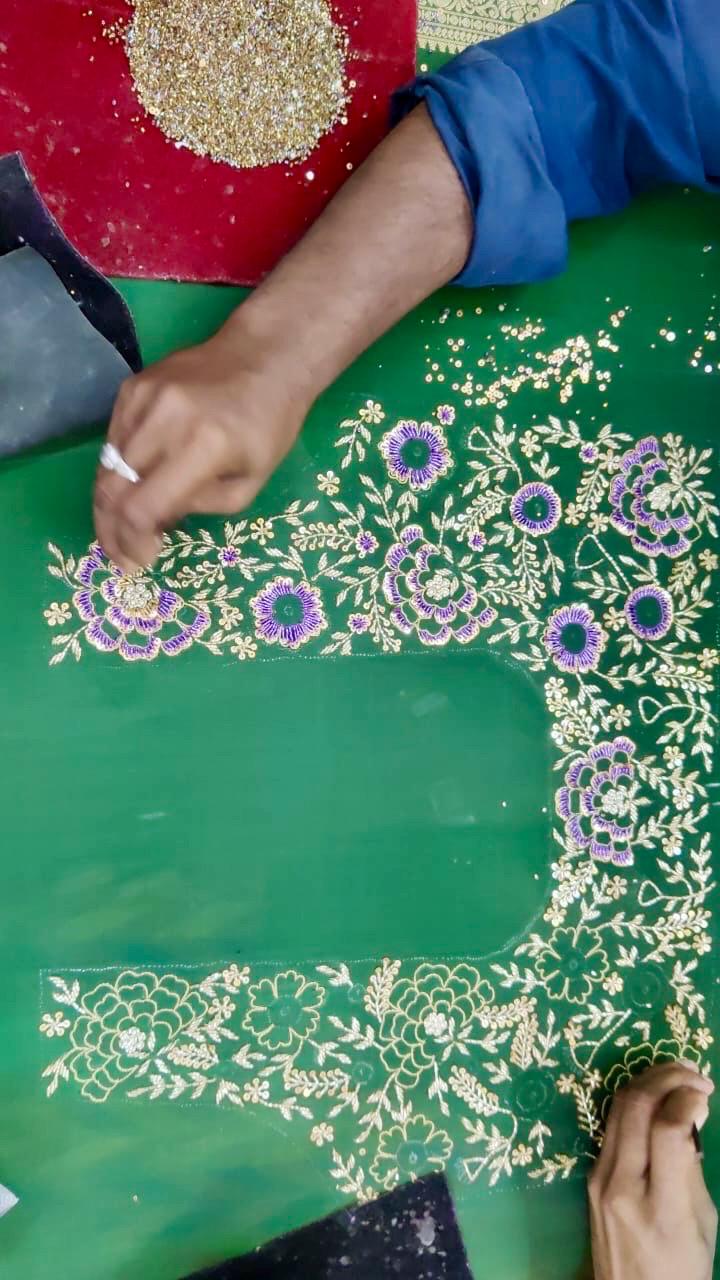Made to order zardosi  Work maggam hand made   work Blouse ready to wear 32 -46 any color possible any size