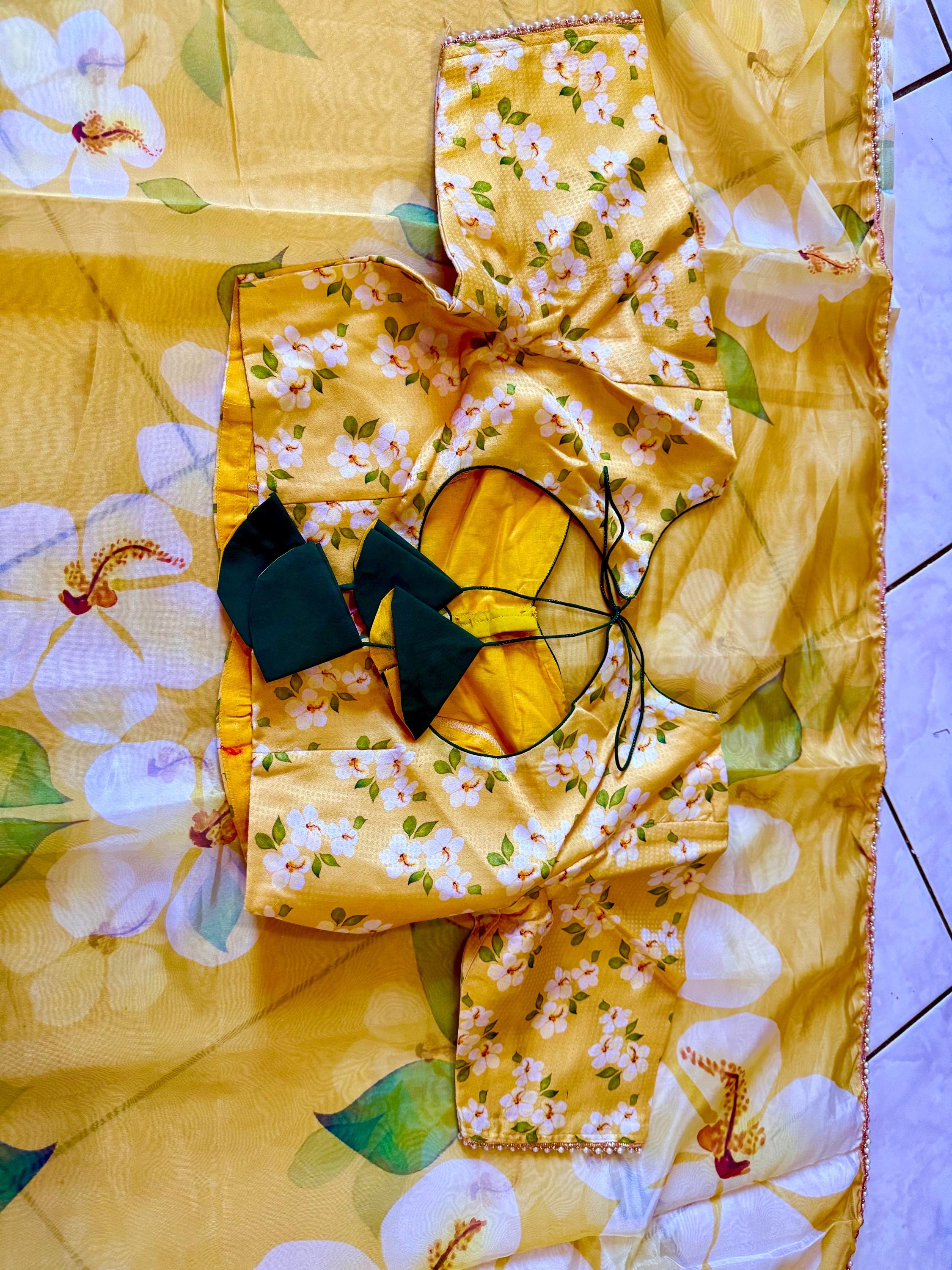 Pure Silk soft and fally Organza Saree