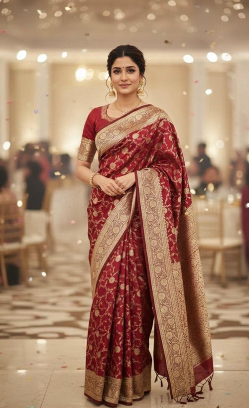 Banarsi handloom Kattan by Kattan pure silk wedding/Reception saree