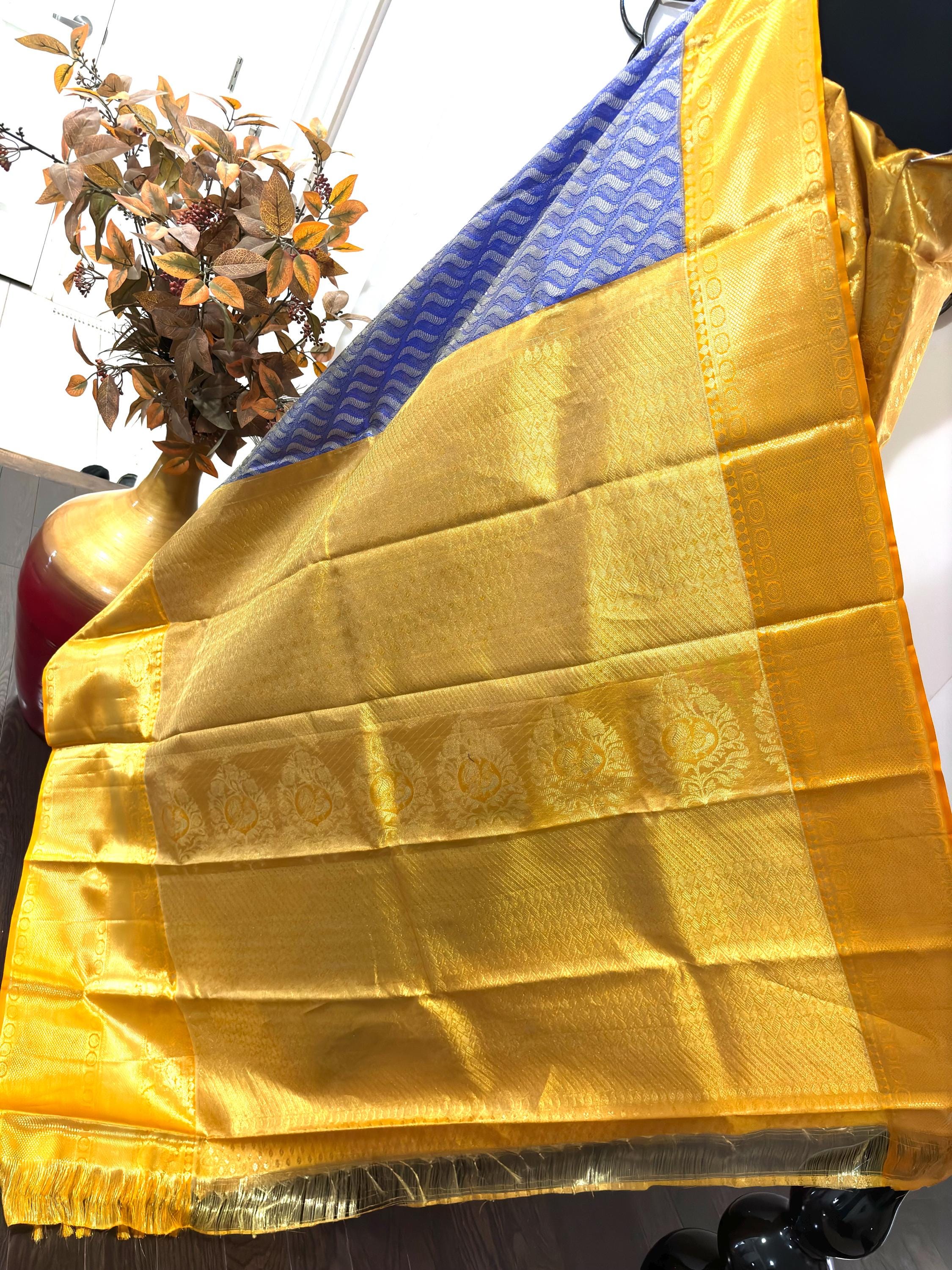 Beautiful pestal pestal shade Bridal  2 gram gold pure handloom  Silk Kanjeevarm/Kanchipattu Saree ready to dispatch silk mark certified