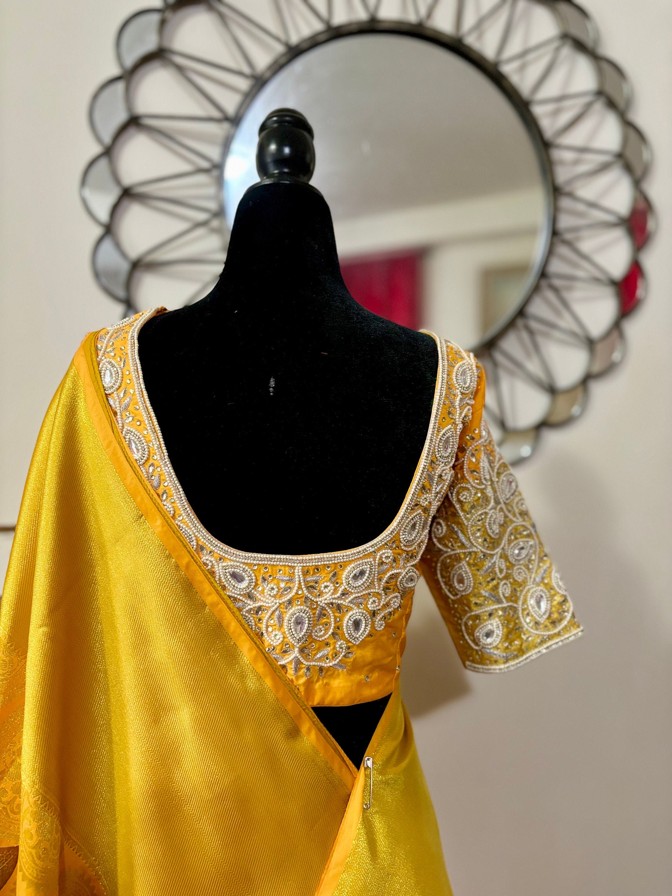 Pure Silk Kanjeevarm/Kanchipattu Sarees with ready to wear maggam blouse 32-42. Saree is ready fall and pico ideal for parties and festivals