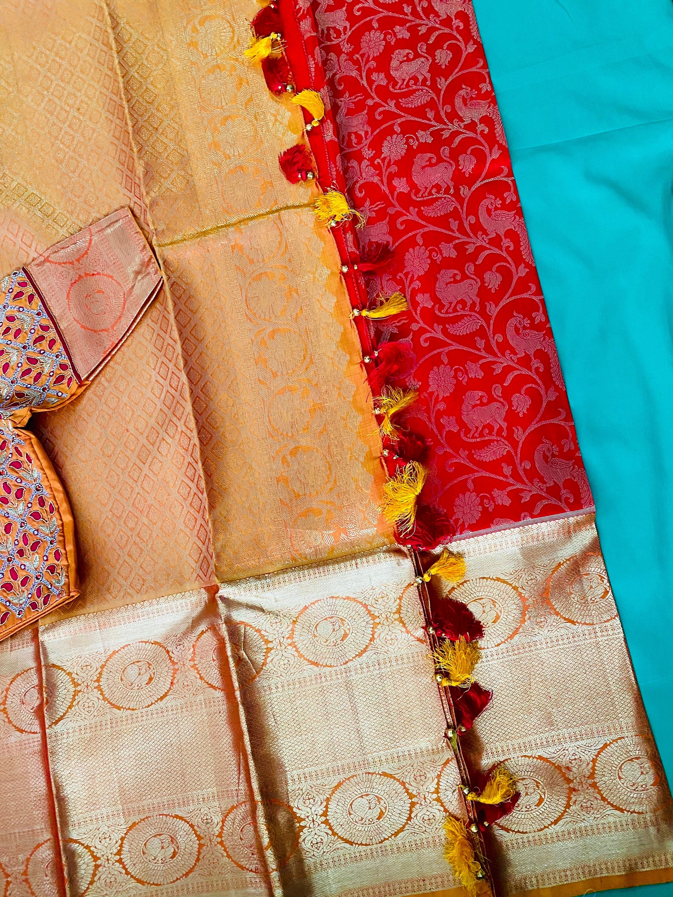 2 gram gold pure handloom  Silk Kanjeevarm/Kanchipattu Sarees; see description