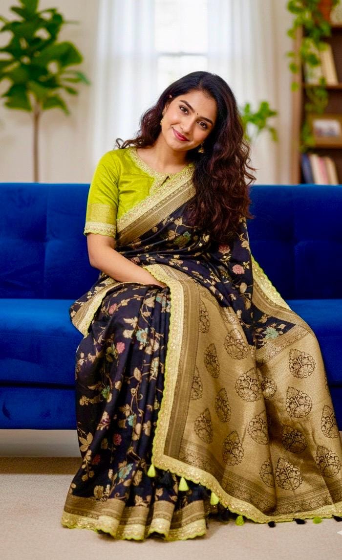 Pure banarasi  saree with figure weaving on all over thesareeweaving border on either sideRich & elegant weaving pallu blouse 34-46 size