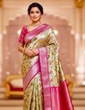 Kanchipuram kalamkari   soft silk saree in rare colors with beautifull embroidered blouse with ready to wear work blouse fits 32 to 46
