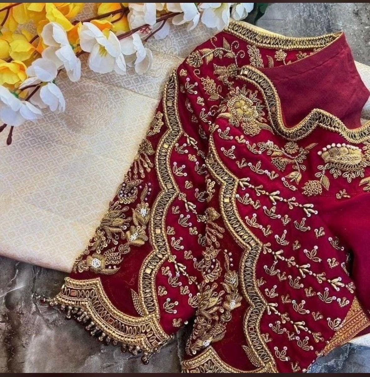 Made to order  Gold Work kardana n zardosi   handwork hand made work Blouse ready to wear any color possible any size possible fits 32-46