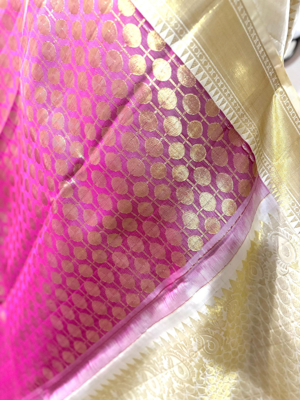 Beautiful pestal pestal shade Bridal  2 gram gold pure handloom  Silk Kanjeevarm/Kanchipattu Saree ready to dispatch silk mark certified