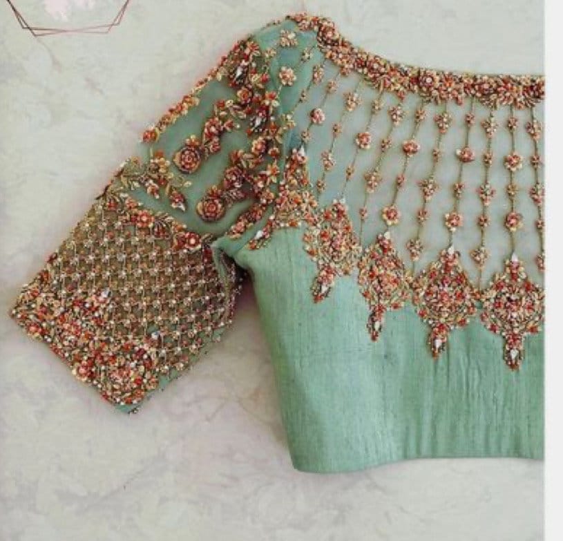 Gold Jardosi work Blouse ready to wear