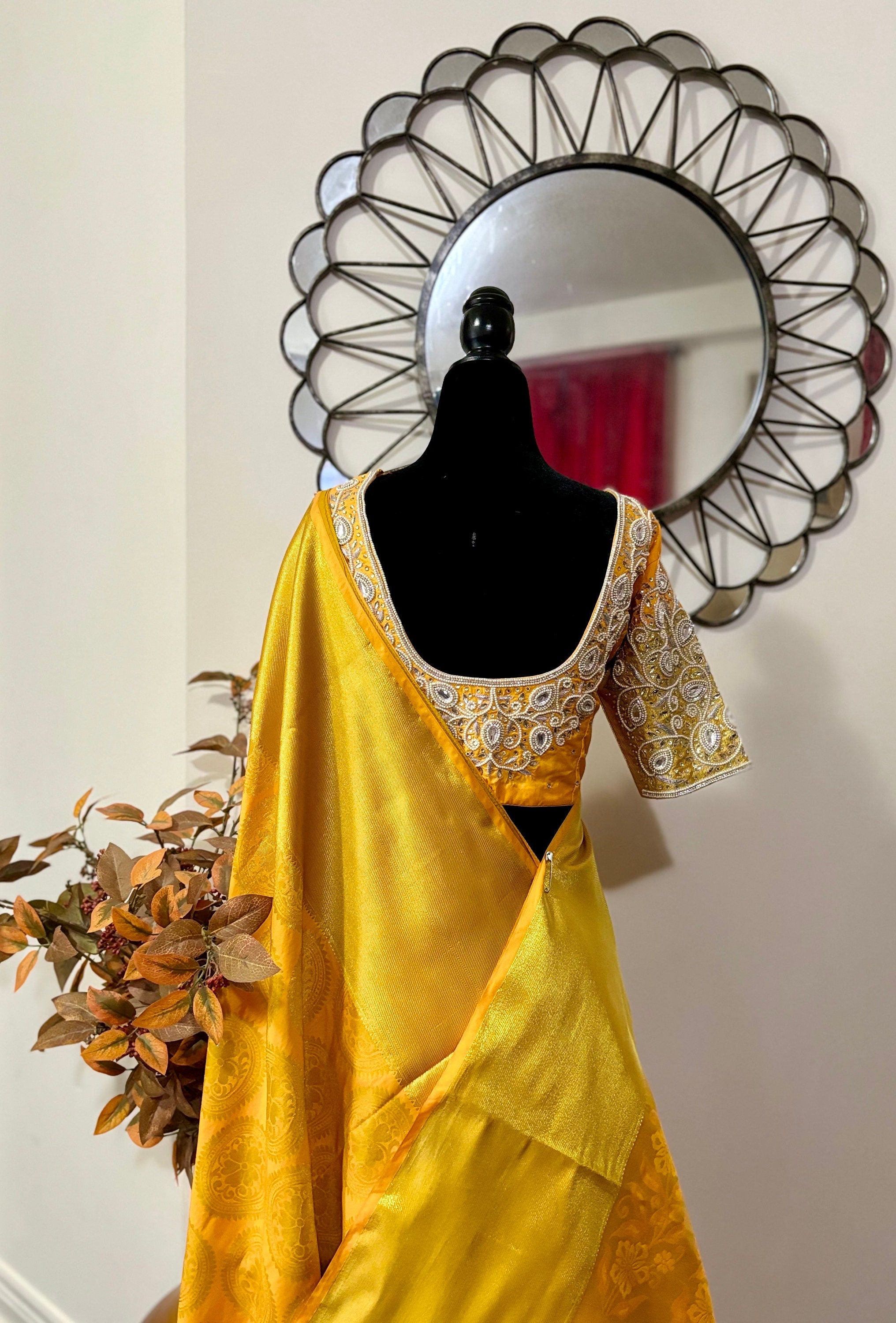 Pure Silk Kanjeevarm/Kanchipattu Sarees with ready to wear maggam blouse 32-42. Saree is ready fall and pico ideal for parties and festivals